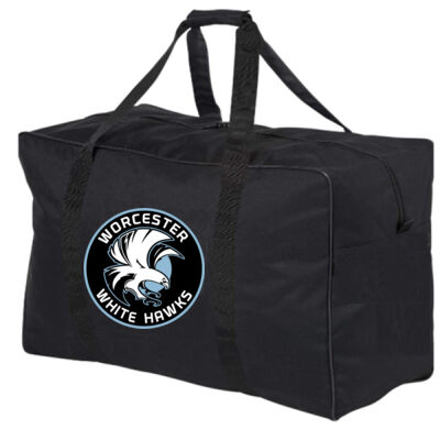 White Hawks Custom Hockey Bag w/ Player Number on Both Ends and Player Name on Top Thumbnail